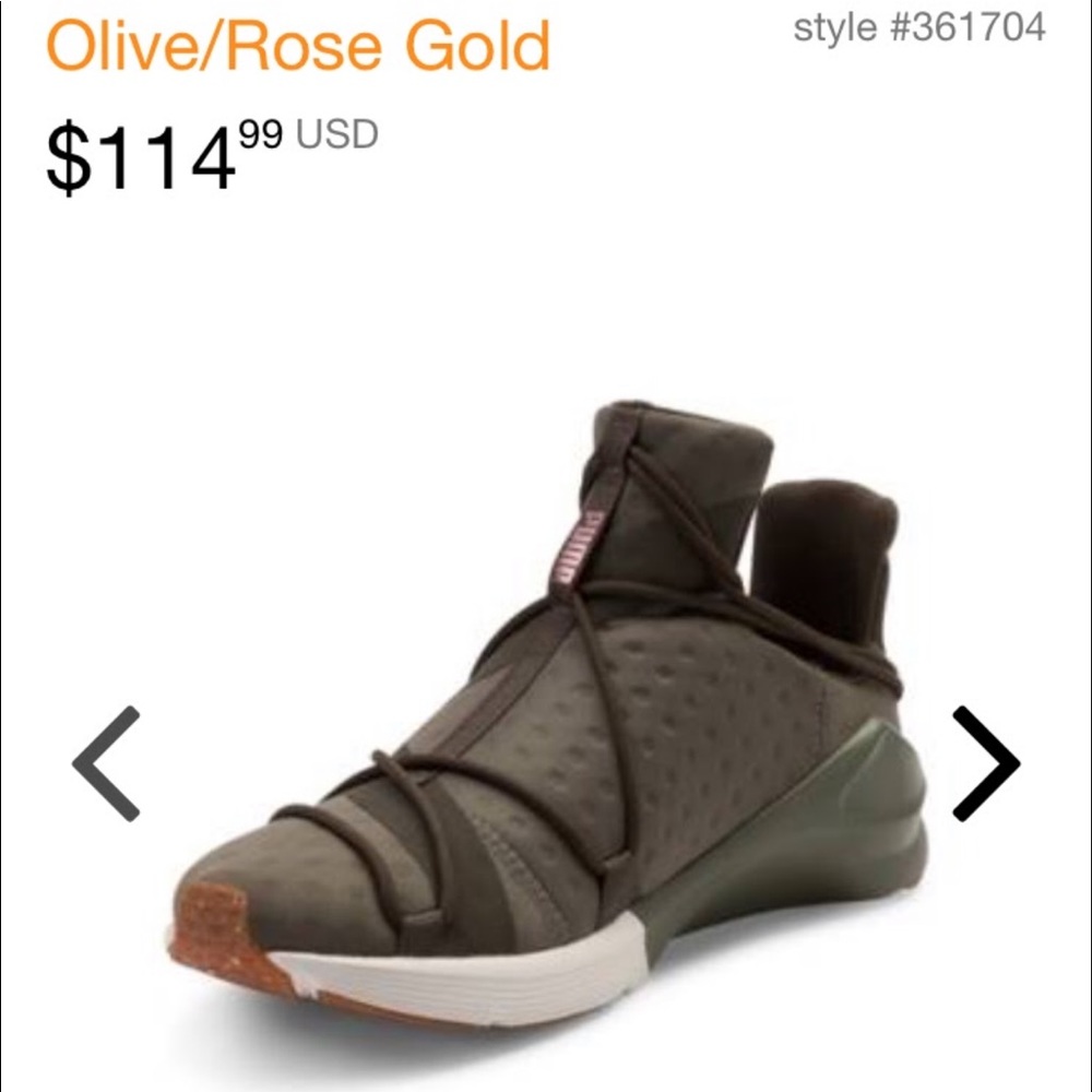 Olive Green puma sneakers size 6